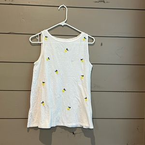 LOFT Embroidered Lemon Tank - Size S